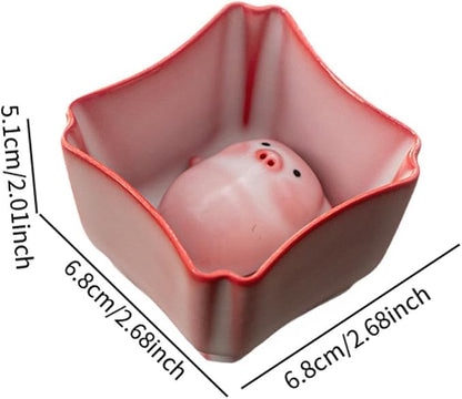 Ceramic Tea Cup and Piggy Miniature Figurine Traditional Porcelain Teacup - Image 3