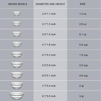 Sweejar Glass Mixing Bowls Set, Nesting Bowls - Image 2