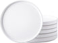 AmorArc Ceramic Dinner Plates Set of 6, 10.0 Inch Matte Stoneware Plates for Kitchen,Modern Flat Dinnerware Dishes Set,Microwave& Dishwasher Safe, Scratch Resistant, Matte white