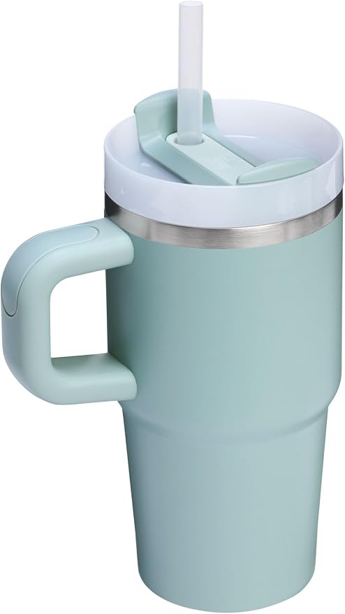 STANLEY Quencher H2.0 Flow State Tumbler, 20 oz, Seafoam | Handle and Straw | - Image 3