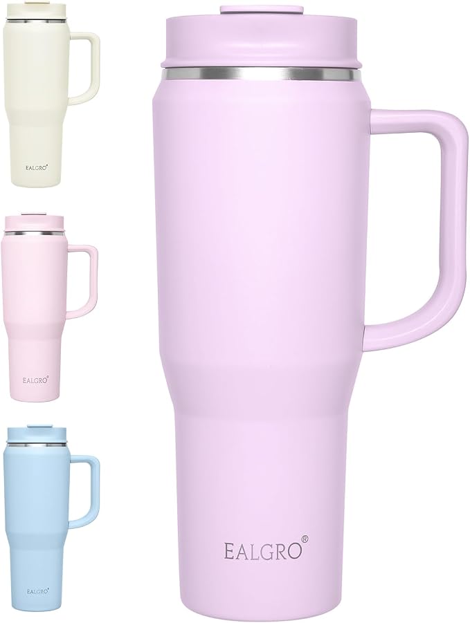 EALGRO 40 oz Tumbler with Handle, Insulated Tumblers with Lid and Straw | by EALGRO