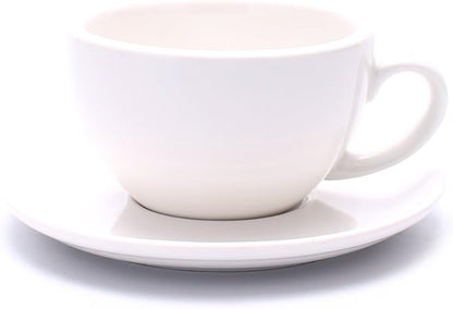 Coffeezone Latte Art Ceramic Cup and Saucer Cappuccino Fine Porcelain, Mate by Coffeezone