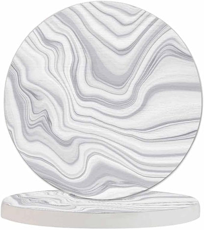 Marble Texture Coasters Set for Wood Table Liquid Watercolor Design Stone Ink Fluid Striped Lines Tabletop Protection Mat for Mugs and Cups 4 Inch for Kitchen Office Home