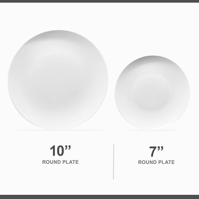 PLASTICPRO 64 Piece Combo Plates Set includes 32 7'' inch Plates & 32 10'' - Image 5