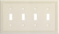 Henne Bery Sunken Pearls Heavy Duty Decorative Wall Plate Switch Plate Outlet Cover (Quad Toggle, Light Almond)