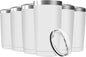 6 Pack 20oz Tumbler Vacuum Insulated Travel Mug with Lids, Stainless Steel Double Wall Bulk Cup for Home, Office, Outdoor Suitable for Vehicle Cup Holders(White)