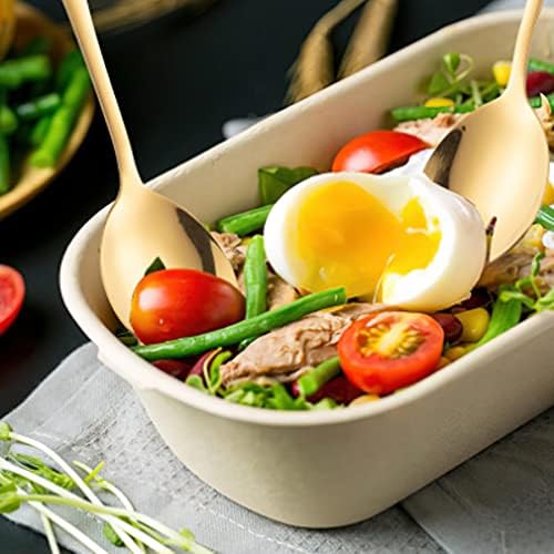 Salad Servers Salad Spoons and Fork Set Stainless Steel Serving Utensils - Image 4