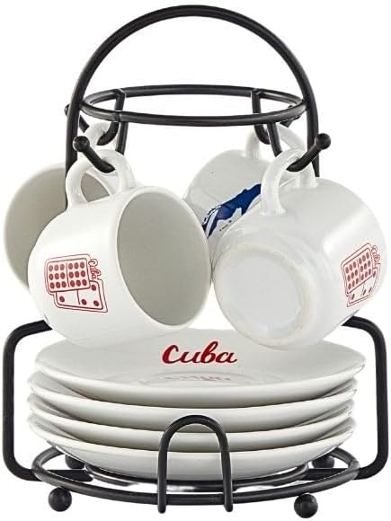 IMUSA 8 Piece Stoneware 1.5 Oz Cuba Espresso Coffee Set by VisitIMUSA