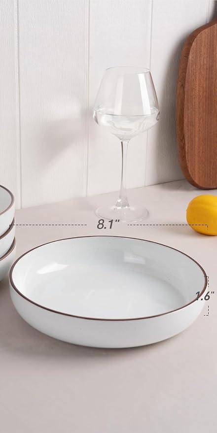 famiware Mercury Pasta Bowls Set of 4, 33 oz Large Salad Bowls, Lead-free and - Image 3