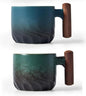Ceramic Espresso Cups with Wooden Handle Espresso Shot Cups Ceramic Tea Cups by BlogBlog