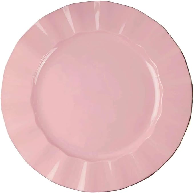 Efavormart 11" Dinner Plates – Set of 10 Plastic Dusty Rose Round Disposable - Image 7