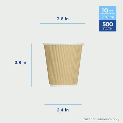 Karat 10 oz Ripple Insulated Coffee Cup Disposable Paper Hot Cup, Sturdy and - Image 4