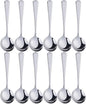 Broth Round Spoon Set, 12 Piece Reusable Stainless Steel Dinner Table Cereal by BISDARUN