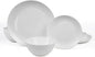 Dinnerware Sets for 4, 12 Pieces Opal Glass Plates and Bowls Set, Dishwasher and Microwave Safe Ribbed Dish Dinning Ware, Chip and Scratch Resistant Dishware, White