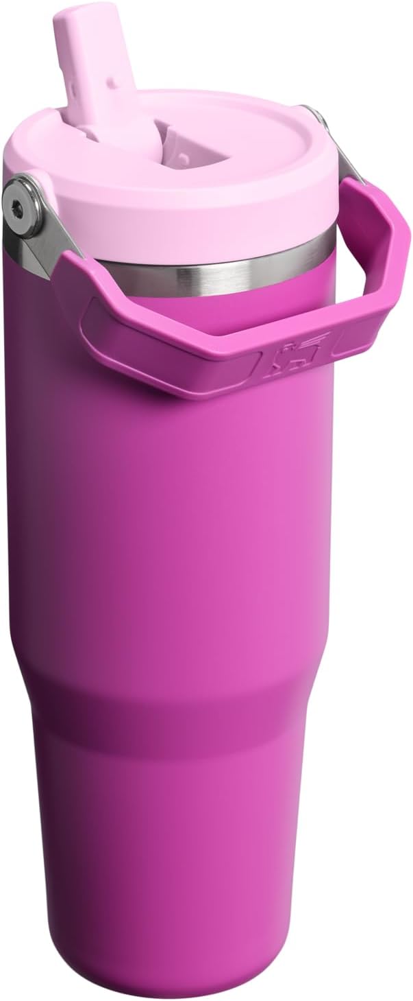 STANLEY IceFlow 2.0 Flip Straw Tumbler, 30 oz, Dark Blossom | Easy Carry Handle - Image 3