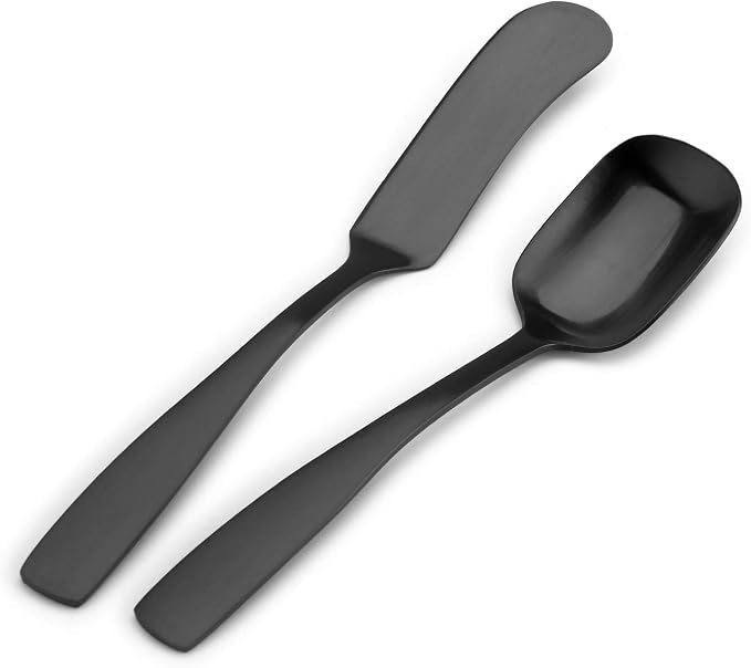 O.C.E. 5-Piece Matte Black Serving Flatware Silverware Set, Utensil Set of - Image 4