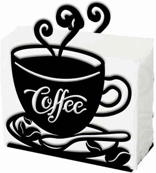 SUPERDANT Coffee Cup Napkin Holder for Tables Coffee Metal Kitchen Napkin Holder Vintage Tabletop Tissue Stand Rustic Cloth Napkins Holders Farmhouse Restaurants Hotel Party Table Decor