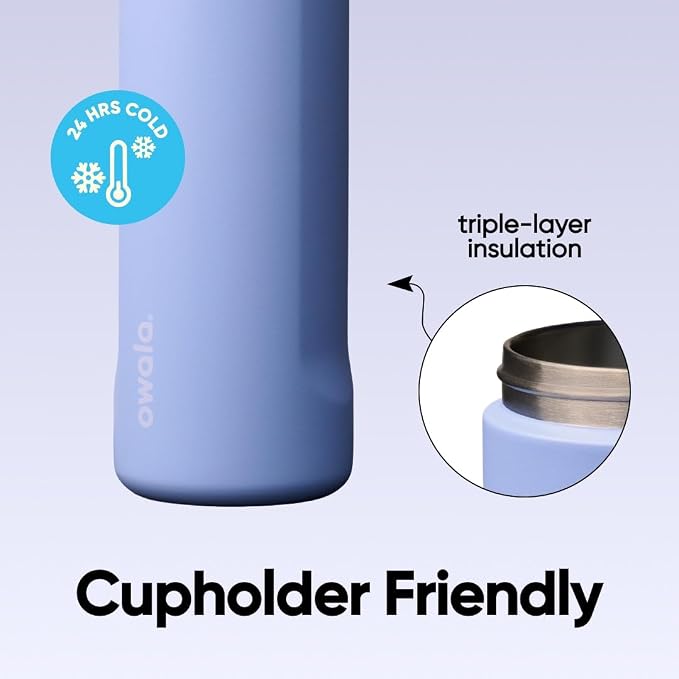 Owala FreeSip Stainless Steel Water Bottle 24 oz Out of the Blue - Image 5