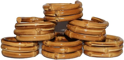 Bamboo Napkin Rings, Napkin Ring Set of 6, Handmade Natural Napkin Holder Ring - Image 6
