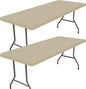 Spandex 4 Foot Rectangle Table Cloth 2 Pack, Elastic Fitted Tablecloths for Picnic, Stretch Washable Patio Table Cover for Outdoor, Camping, Banquet and Parties (Taupe, 30"x48")