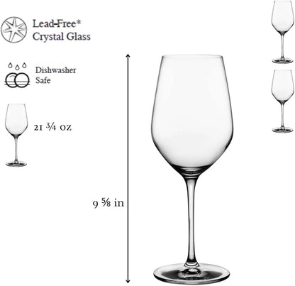 NUDE Red Wine Glasses Set of 2, Climats – Crystal Large Long Stem Red Wine Glasses with Generous Bowl, Slender Stem and Strong Base, Lead-Free, Dishwasher Safe, 21.6 oz