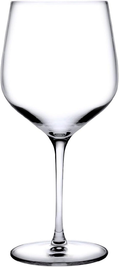 NUDE Red Wine Glasses Set of 2, Refine Burgundy – Crystal Long Stem Burgundy Red Wine Glasses with Traditional Bowl and Tapered Rim, Lead-Free, Dishwasher Safe, 21.25 oz