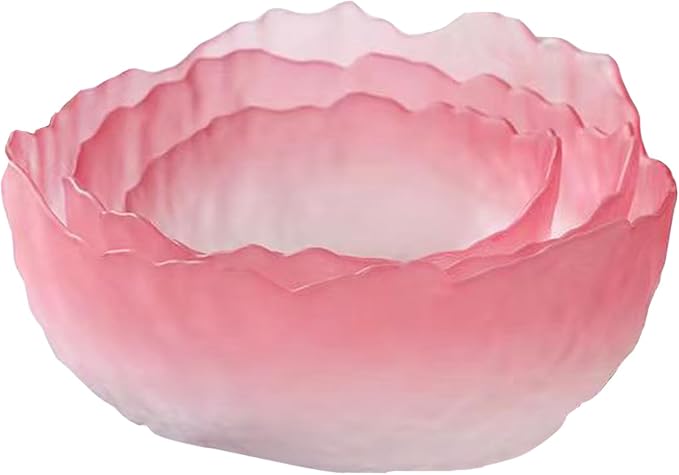 Glass Bowl for Salad Candy Fruit Serving, Decorative Bowl, Dish-Pnik Set of 3 by SYXLTSH