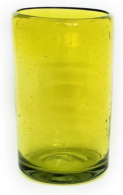 Solid Yellow 14 oz Drinking Glasses, Recycled Glass, Toxin-Free - Image 2