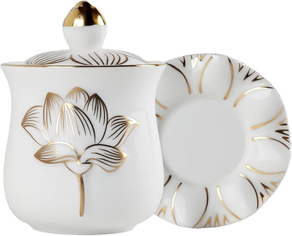 QINLANG White Buddha Water Cup, Ceramic Holy Water Offering Cup - Image 6