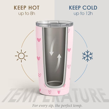 SANDJEST Heart Tumbler 20oz, Stainless Steel Travel Cup - Image 3