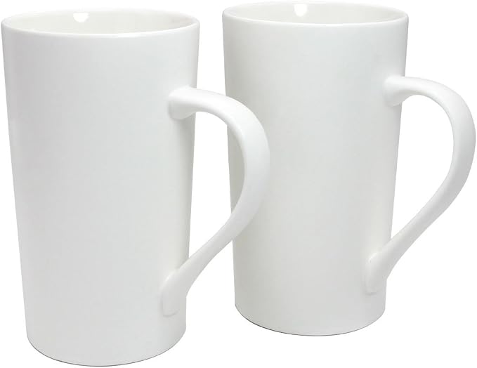 20 OZ Simple Pure White Mug Plain Large Tall White Ceramic Milk Tea Coffee Mug by Momugs