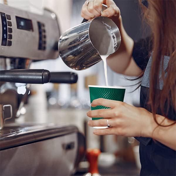 MUCHII 10 oz Insulated Paper Coffee Cups, Disposable, Ripple Design - Image 3