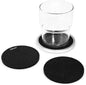 Black Long-Lasting Metal Coaster, Absorbent Replaceable Felt Pads, Non-Slip | by Unknown