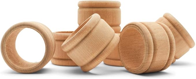 Unfinished Wood Napkin Rings Set of 100, 1-3/4 Inch Wooden Napkin Rings by Woodpeckers