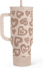 SANDJEST Heart Tumbler with Handle and Straw 40oz – Stainless Sleel Slider by SANDJEST