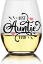 Perfectin Soy Aunt Gift: Auntie Wine Glass, 15 Oz, Mother's Day, Baby by Perfectinsoy