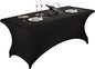 LZY Spandex Fitted Stretch Table Cover for 6 ft or 4ft or 8ft Folding Table, Rectangular Cocktail Tablecloth, Perfect for Party or Banquet (6FT Black)