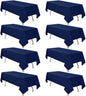 8 Pack Navy Blue Tablecloth 60 x 126 Inch Rectangular Table Cloth for 6 Foot Rectangle Tables, Wrinkle Resistant Washable Polyester Fabric Table Covers for Wedding Party Banquet Buffet and Camping