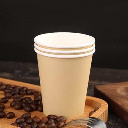 25 Pack 8 oz Paper Cups, Khaki Paper Coffee Cups, Beverage Cups | Disposable - Image 4