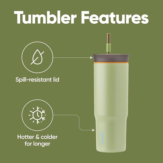 Owala Tumbler Stainless Steel Water Bottle 24 oz Brave Adventures | 2-in-1 - Image 3