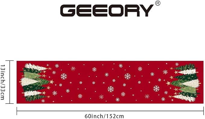 Christmas Table Runner 13x60 Inch, Xmas Trees Snowflakes Holiday Decorative - Image 6