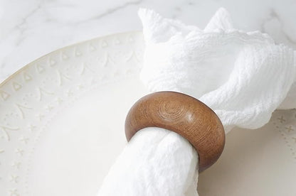 Handmade Wooden Napkin Ring Made by Artisan Beautifully Crafted and Designed in India Set of 12
