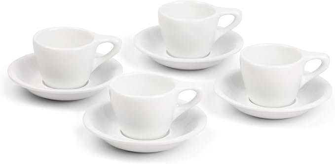 ANGELENO Coffee Espresso Cups Set of 4, 2.7oz Porcelain Ceramic Demitasse Cups by Angeleno
