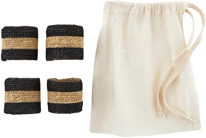 Santa Barbara Design Studio Napkin Ring Set Natural Seagrass Rings - Image 3