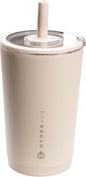 HydroJug Everyday Tumbler 14 oz – Ceramic-Lined Insulated Tumbler with Straw and Soft-Touch Lid, Cup Holder Friendly, Double-Wall Vacuum Insulation, Reusable Travel Cup – Dune