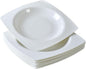 JWANGYUDG-White Square Dinner Plates Set of 6, 10 Inch Fine Bone China Ceramic Plates, Oven & Microwave Safe Scratch Resistant Large Dinner Plates for Home Party
