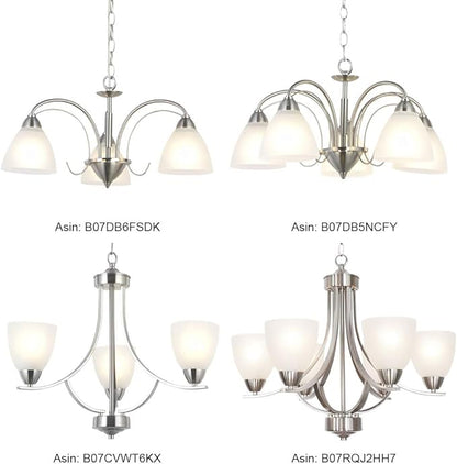 VINLUZ 3 Light Contemporary Chandeliers Brushed Nickel Modern Light Fixtures Ceiling Hanging Classic Pendant Lighting for Foyer Bedroom Dining Room Bathroom