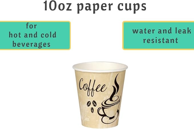 Disposable Coffee Cups, To Go Paper Hot Cups, Classic Design - Image 4