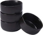 Aquiver 10 Ounces Ceramic Bowl Set - Porcelain Matte Small Bowls - Side Dishes for Desserts, Ice Cream, Snacks, Condiments, Souffle, Yogurt, Soup - Dipping Sauce Bowl Set of 4 (Black)