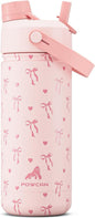 18 oz Insulated Water Bottle for Teens Girls: 2-in-1 Straw Spout Lid, Easy Carry by POWCAN